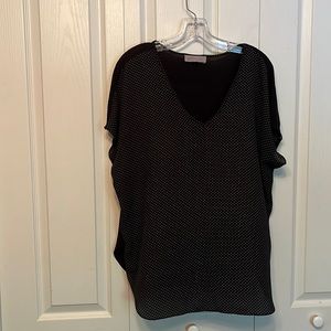Philosophy black tiny polkadot sleeveless top
